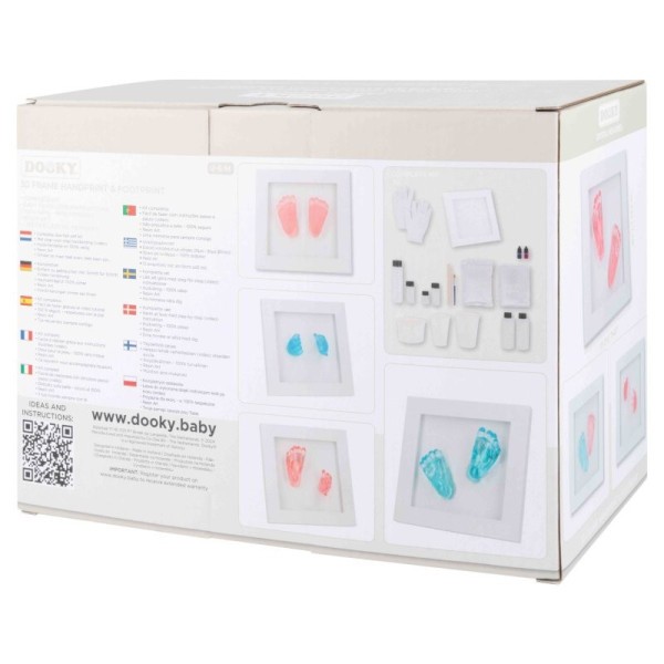 DOOKY Crystal Memories DeLuxe 3D Frame Handprint & Footprint