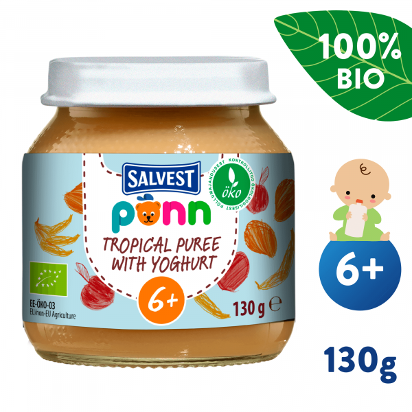 Salvest Põnn BIO Ovocné pyré s jogurtem  (130 g)