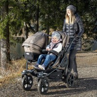 TFK Sportovní kočárek dvojčata Duo stroller - air chamber wheel - black