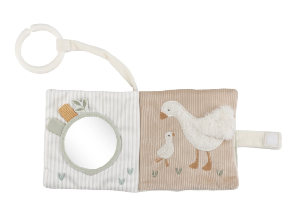 LITTLE DUTCH Závěsná textilní knížka s aktivitami Newborn Naturals