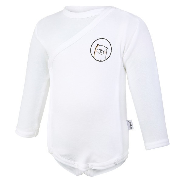 LITTLE ANGEL Body smyk zavinovací DR obrázek Outlast® - bílá medvídek