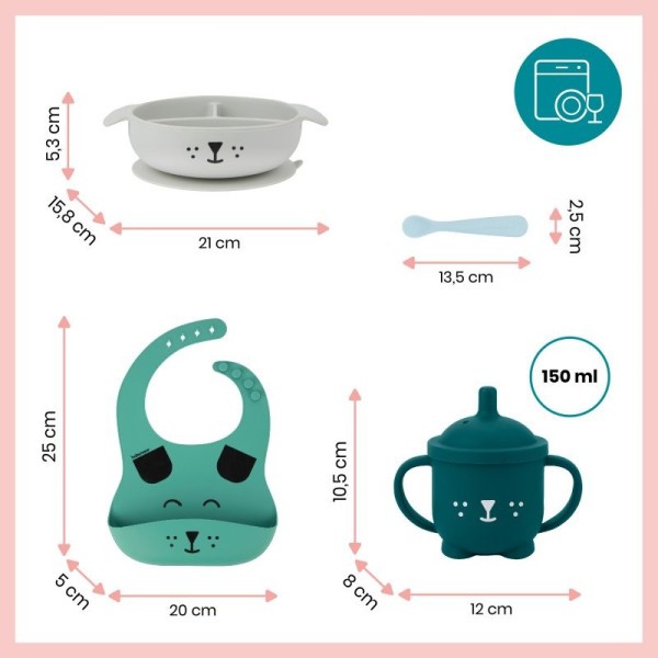 BABYMOOV Silikonová jídelní sada LEARN´ISY KIT