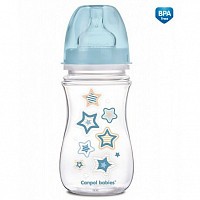 Canpol babies Láhev se širokým hrdlem NEWBORN BABY 240ml modrá