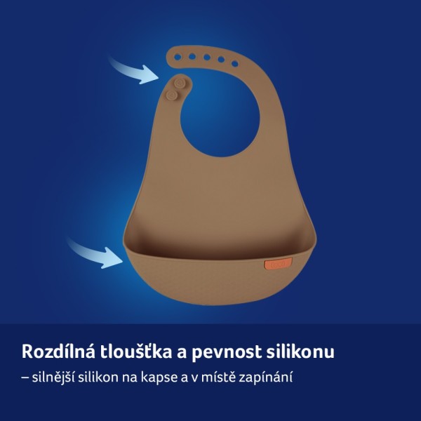 LOVI Silikonový bryndák s kapsou Granola