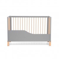 KINDERKRAFT Postýlka dřevěná se zábranou Lunky Grey