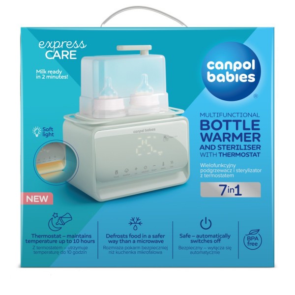 CANPOL BABIES Elektrický double ohřívač a sterilizátor kojeneckých lahví 7v1