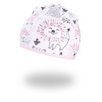 LITTLE ANGEL Čepice podšitá Outlast® - bílá lvi/růžová baby