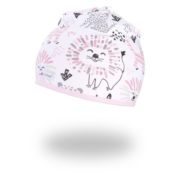 LITTLE ANGEL Čepice podšitá Outlast® - bílá lvi/růžová baby