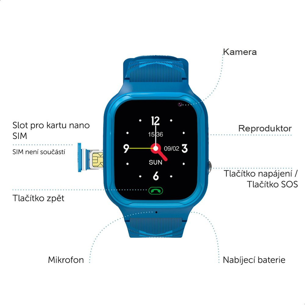 ZAZU Dětské chytré hodinky 4G