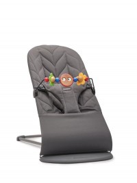 Lehátko Babybjorn Bouncer Bliss Anthracite cotton petal, světlá konstrukce+ hračka Googly Eyes