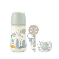 SUAVINEX Sada láhev 270ml + dudlík fyziologický 0/6m + klip Dreams