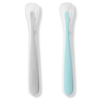 SKIP HOP Lžičky silikonové Easy Feed Grey 2 ks, 6 m+