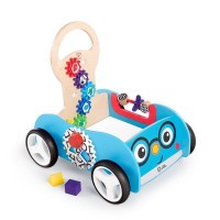 BABY EINSTEIN Hračka dřevěná aktivní vlečka Discovery Buggy HAPE 12m+