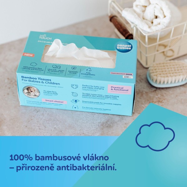 CANPOL BABIES Bambusové ubrousky 2v1 100ks