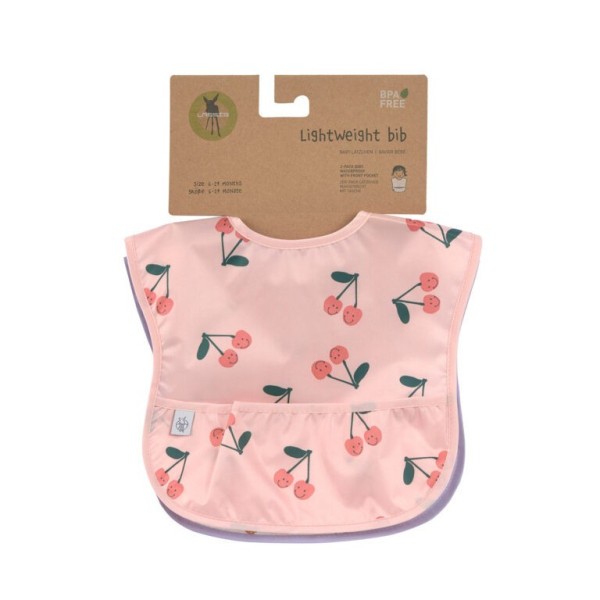 LÄSSIG Bryndáček Lightweight Bib Happy Fruits, 2 ks
