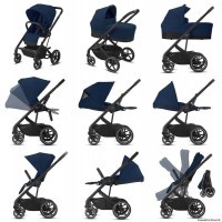 Kočárek CYBEX Set Balios S Lux Black 2022 + Aton B2 i-Size ZDARMA, deep black