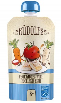 RUDOLFS BIO kapsička Zelenina rýže, ryba 110 g