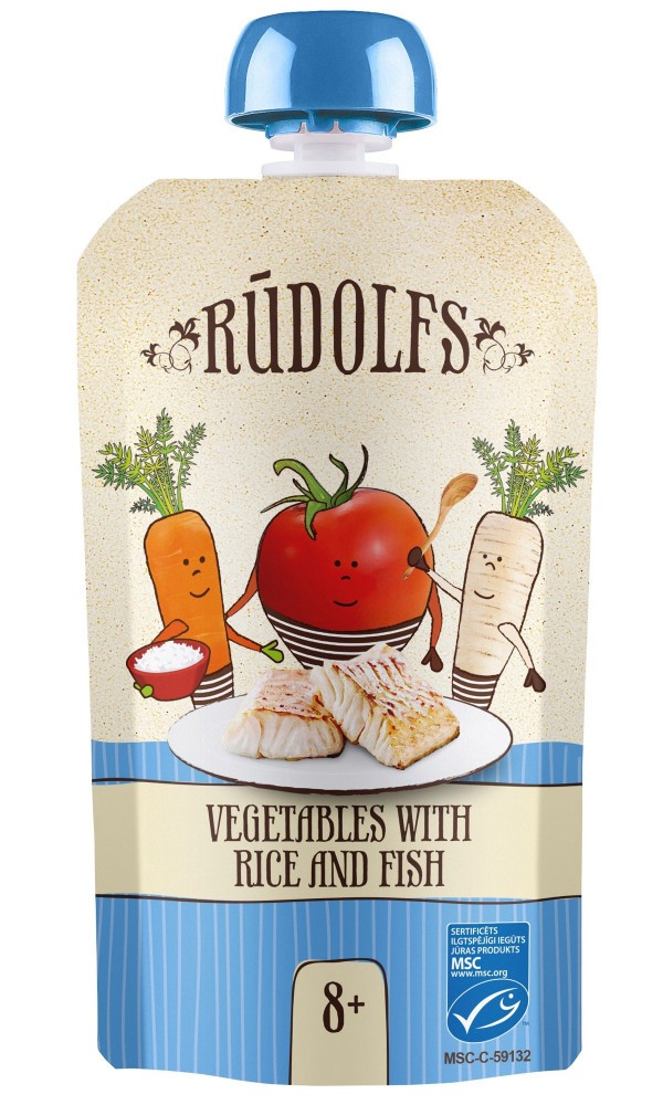 RUDOLFS BIO kapsička Zelenina rýže, ryba 110 g