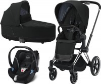 Kočárek CYBEX Set Priam Chrome Black Seat Pack 2021, Lux Carry Cot včetně Aton 5 Kočárek CYBEX Set Priam Chrome Black Seat Pack 2021, Lux Carry Cot včetně Aton 5