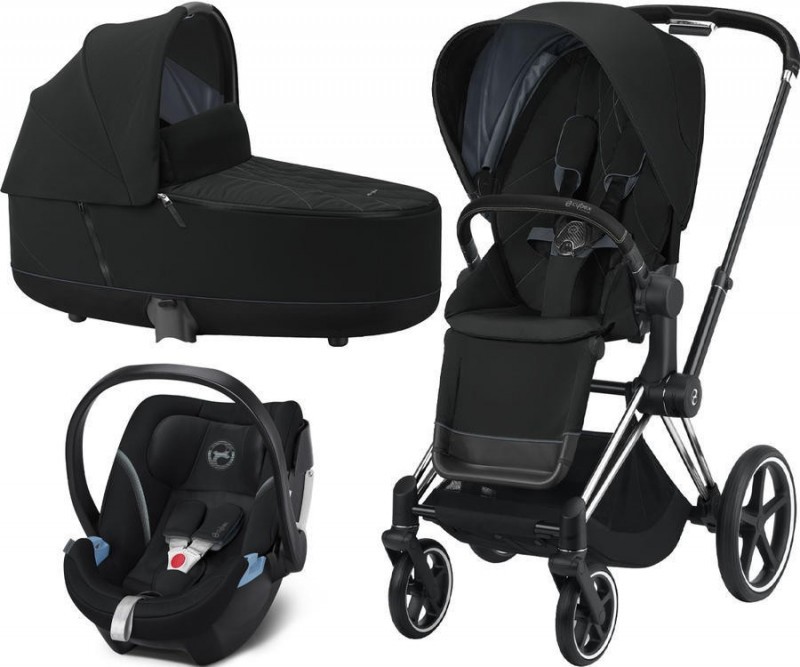 Kočárek CYBEX Set Priam Chrome Black Seat Pack 2021, Lux Carry Cot