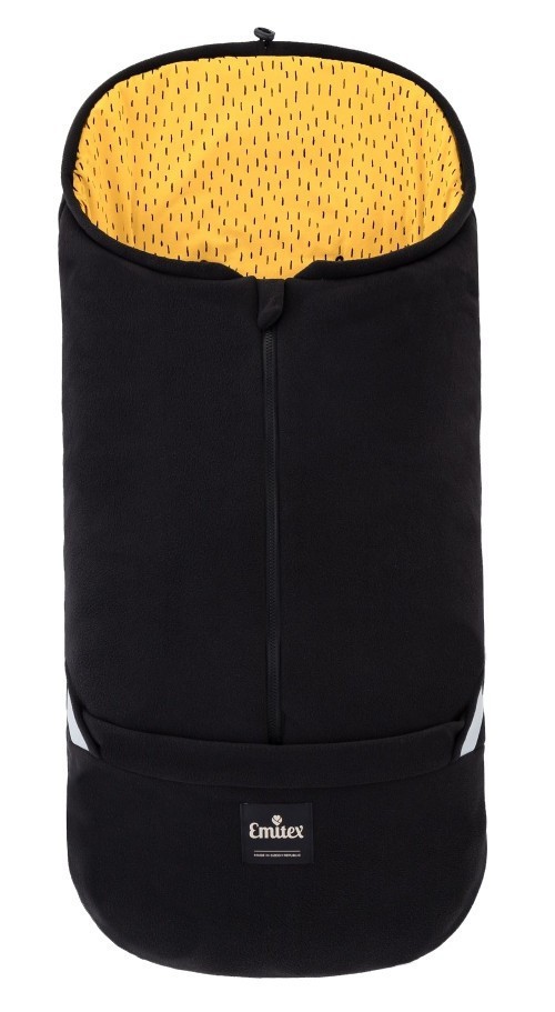 EMITEX Fusak 2v1 Cocoon Fleece - černá+hořčicová čárka