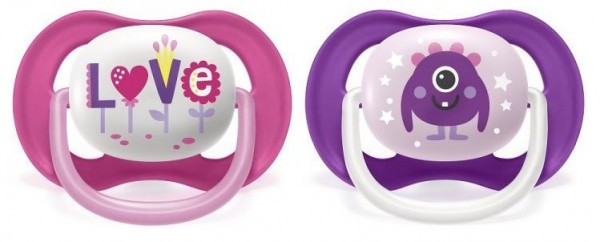 Philips AVENT Šidítko Ultra air - Air Play 6-18m dívka, 2 ks