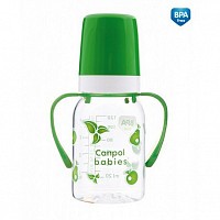 Canpol babies láhev s jednobarevným potiskem a úchyty 120ml bez BPA
