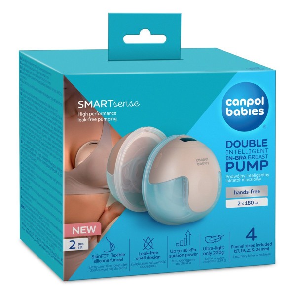 CANPOL BABIES Dvojitá elektrická odsávačka mateřského mléka do podprsenky SmartSense