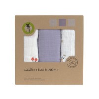 LÄSSIG Swaddle Burp blanket 85x85 Happy Fruits, 3 ks