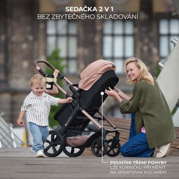 KINDERKRAFT Kočárek kombinovaný Moov 2 3v1, pěnová kola