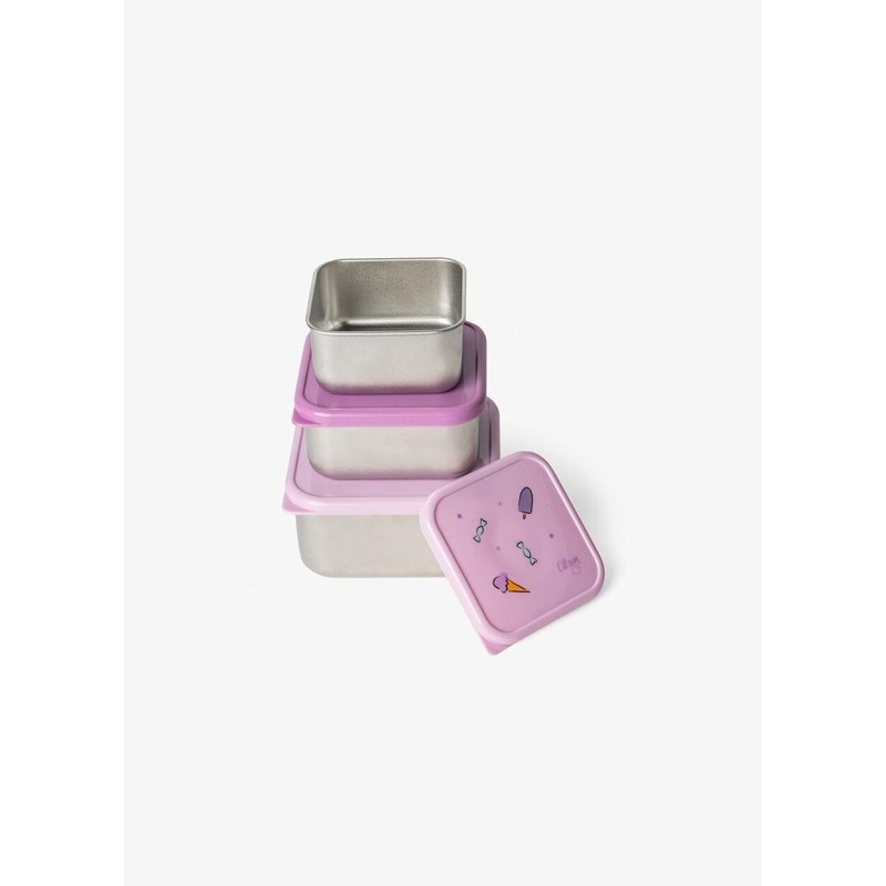 CITRON Sada 3 stohovatelných boxů z nerezu