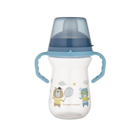 CANPOL BABIES Hrneček se silikonovým pítkem FirstCup BONJOUR PARIS 250ml
