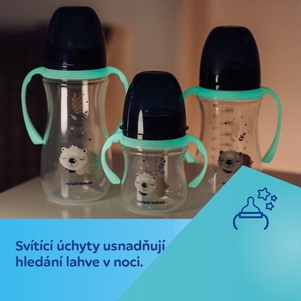 Canpol babies Antikoliková lahev EasyStart se svítícími úchyty SLEEPY KOALA
