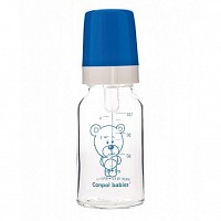 Canpol babies láhev skleněná s jednobarevným potiskem 120ml Teddy Friend