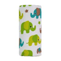 T-TOMI BIO Velká bambusová osuška Green elephants