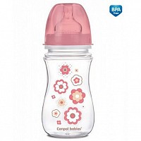 Canpol babies Láhev se širokým hrdlem NEWBORN BABY 240ml růžová Canpol babies Láhev se širokým hrdlem NEWBORN BABY 240ml růžová