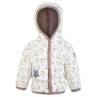 Little Angel Kabátek prošev Outlast® - natur hnědá zvířátka/pruh sv.hnědý