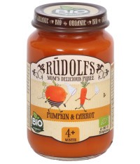 Rudolfs BIO Příkrm dýně a mrkev 190 g Rudolfs BIO Příkrm dýně a mrkev 190 g