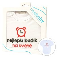 NEW BABY Body s potiskem nejlepší budík na světě - dárkové balení