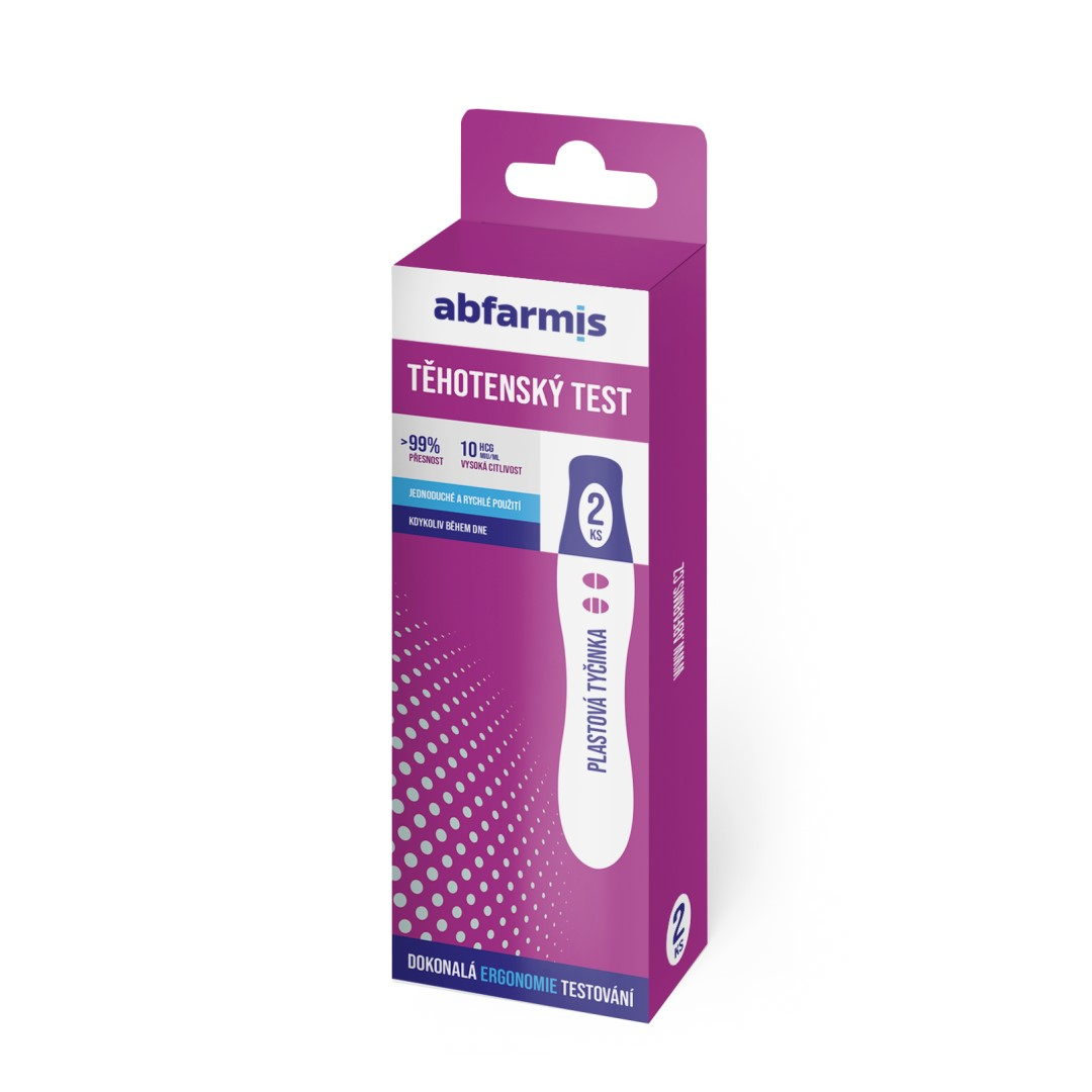 ABFARMIS Těhotenský test - tyčinka - 2 ks - Těhotenský test - tyčinka - 2 ks