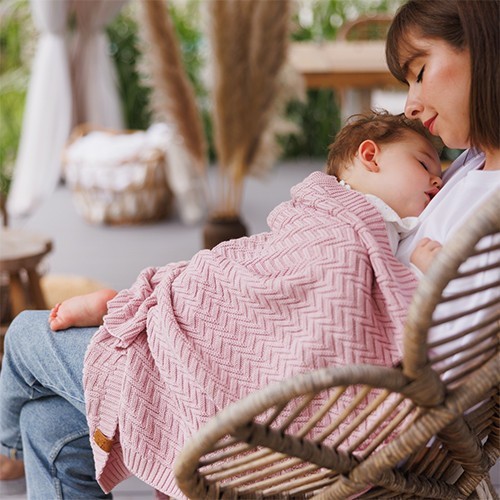BABYONO Deka z organické bavlny pletená 75 x 100 cm 0m+