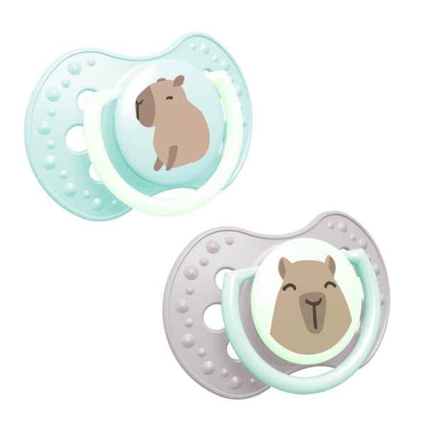 LOVI Dudlík svítící silikonový dynamický CAPICHILL 6-18m 2ks - kluk