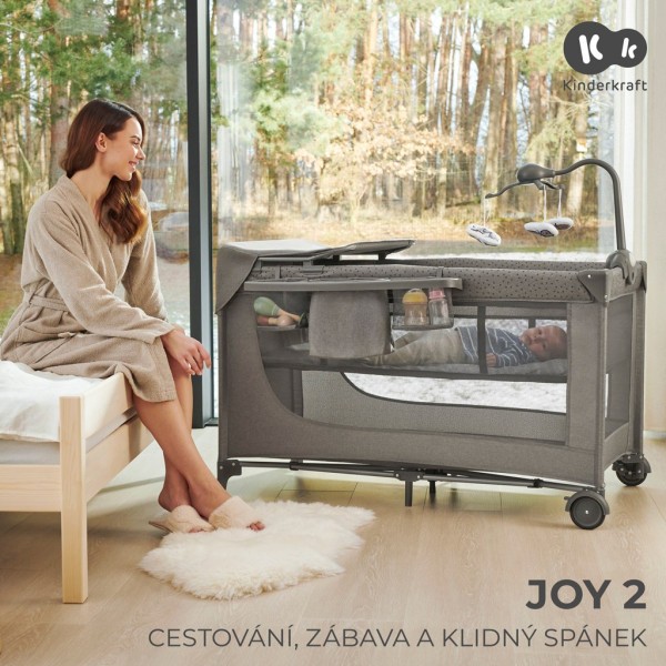 KINDERKRAFT Postýlka cestovní Joy 2 s doplňky