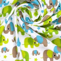 T-TOMI BIO Velká bambusová osuška Green elephants