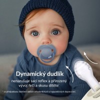 LOVI Dudlík svítící silikonový dynamický PRIME 2ks Ivory/Blush
