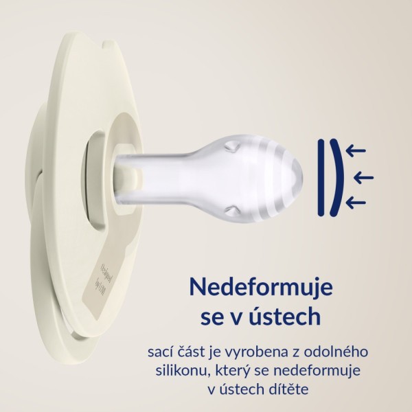 LOVI Dudlík svítící silikonový dynamický PRIME 2ks Ivory/Blush