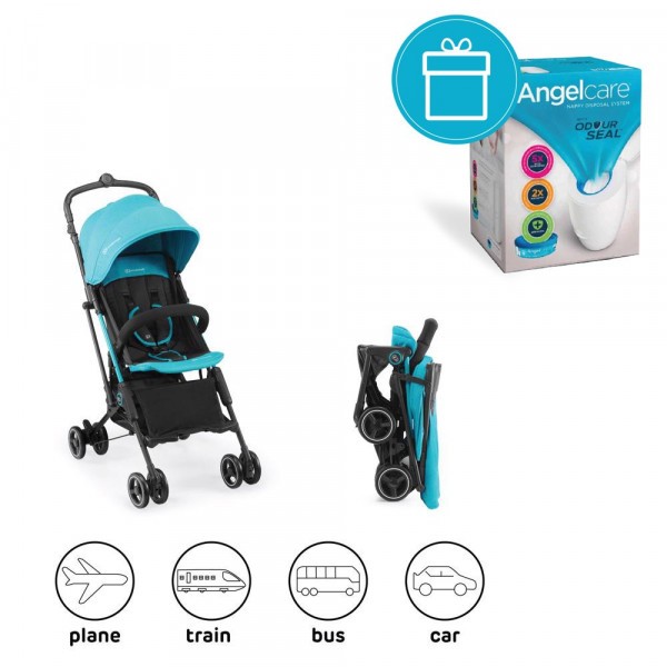 KINDERKRAFT Mini Dot Coral Kočárek sportovní + koš na pleny Angelcare