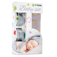 T-TOMI BABY SET bambusová osuška  + kočárkový kolíček