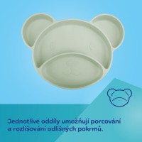 CANPOL BABIES Silikonový dělený talíř s přísavkou MEDVÍDEK