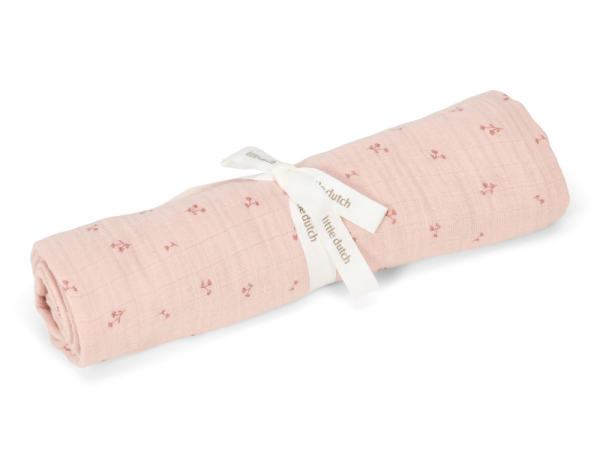 LITTLE DUTCH Plena zavinovací 120x120 cm s potiskem Pure - Blossom